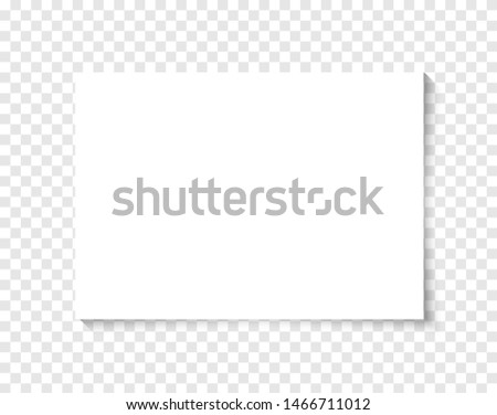 White realistic blank paper page with shadow. Vector A4 paper on transparent background. Paper mockup. Mockup A4 size paper template for your design.