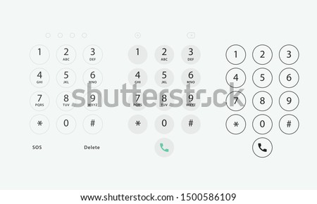 Phone keypad. Keyboard template in touchscreen device. User Keypad with numbers and letters for phone. Interface keypad for smartphone. 