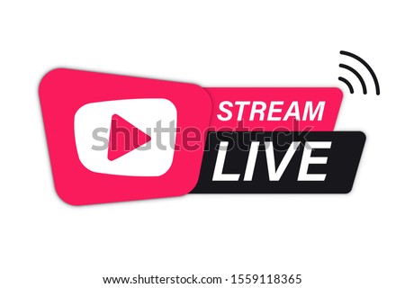 Live Stream icon. Live streaming element for broadcasting or online tv stream. Video stream icons. Symbol on online education topic with live video stream icon, streaming