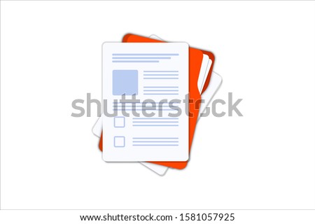 Contract papers. Document. Folder with stamp and text. Contract signing. Contract agreement memorandum of understanding legal document stamp seal, concept for web banners, websites, infographics.