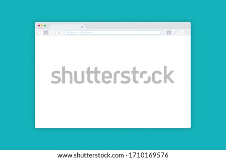 Simple Browser window. Interface web Browser. Web template window screen mockup. Internet empty page for web. Flat design internet browser template