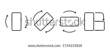 Rotate Mobile phone. Device rotation symbol. Turn your device. Rotate smartphone, icon set vector illustration for web site or mobile app Stok fotoğraf © 