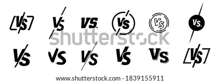 Set of versus logo letters. Versus Or VS Letters Logo & symbol design template. VS letters for sports, fight, competition, battle, match, game. Flat black font Versus Icon