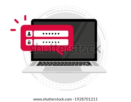 Laptop with account login and password form page on screen. Sign in to account. Login form on a laptop. login and password form page on a computer screen. User authorization. login authentication page