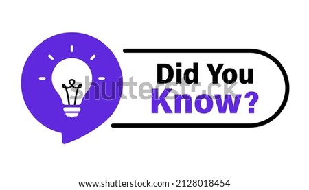 Did You Know? Logo design with light bulb, idea box, quote for interesting fact. . Banner design for business, marketing and advertising. Loudspeaker Vector illustration