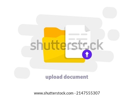 Upload document. Uploading file flat icon. Share or send document file. Uploading, downloading, synchronizing file icon for use on web page, mobile apps, UI and web hosting