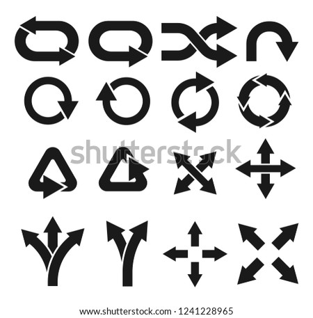 Vector set of arrows. Arrow black.