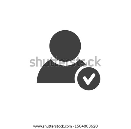 Profile approved icon. Check mark. Vector illustration.