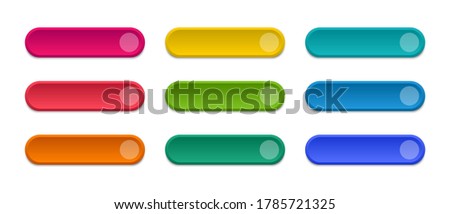 Modern colored buttons set. For web site and ui. Blank template of web buttons. Vector