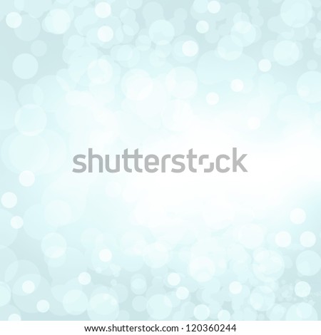 Sparkling blue seasonal holiday background with white lights.