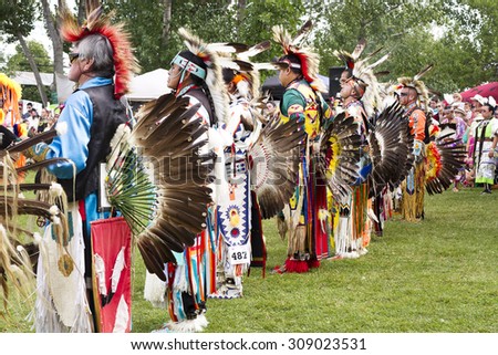 RAMA, ONTARIO/CANADA - AUGUST 23, 2015:  30th Annual Chippewas of Rama First Nation Powwow.
