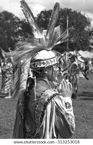 RAMA, ONTARIO, CANADA - AUGUST 23, 2015:  30th Annual Chippewas of Rama First Nation Powwow.