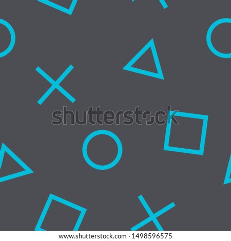 Seamless pattern blue geometry Game station background vector illustration