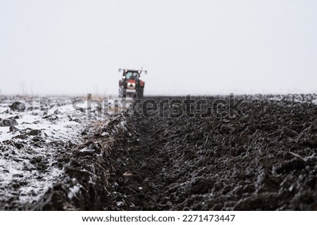 Similar – Image, Stock Photo Field with winter sowing