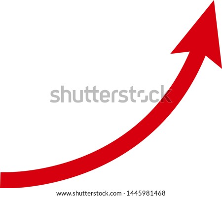 Image, Stock Photo red arrow points upwards