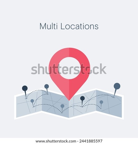 Effortlessly manage multiple locations with minimalist gray and red visuals. Streamline operations and enhance connectivity #Multi_Location