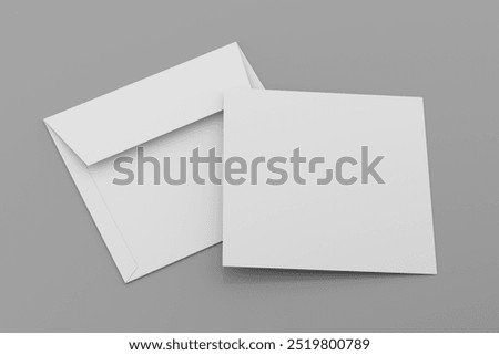 Similar – Image, Stock Photo Card with envelope on table with pink flowers and ribbons