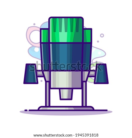 Plunge Router Vector Cartoon Illustration. Labour day Icon Concept White Isolated. Flat Cartoon Style Suitable for Web Landing Page, Banner, Sticker, and Background