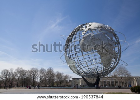 New York City, USA - April 20, 2014: The Unisphere in Flushing Meadows Corona Park in New York City.
