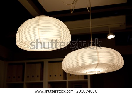 Pendant lamps in the dark room