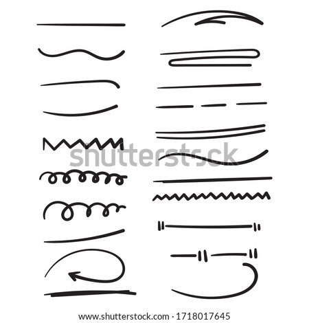 hand drawn doodle line art collection element illustration doodle vector 商業照片 © 