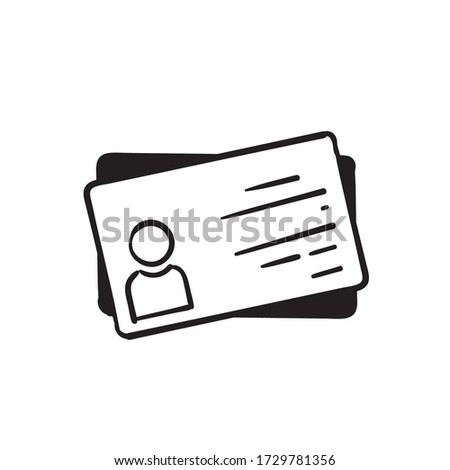 hand drawn Employee clerk card, id card icon, vcard vector icon illustration for graphic design, logo, web site, social media, mobile app, ui . doodle