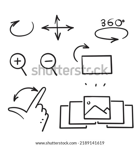 hand drawn doodle screen settings icon related illustration vector