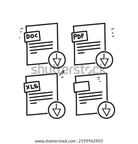 hand drawn doodle Document file icons illustration