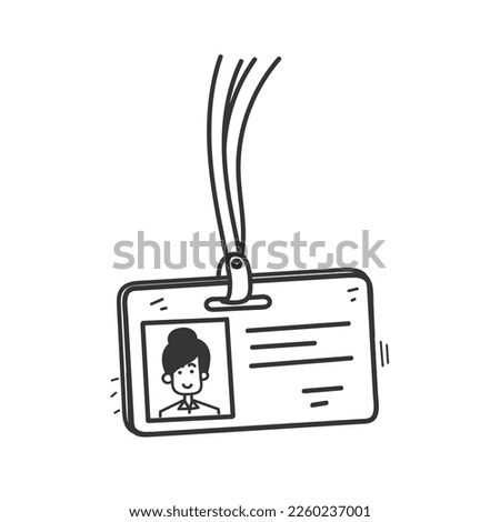 hand drawn doodle employee card id illustration vector