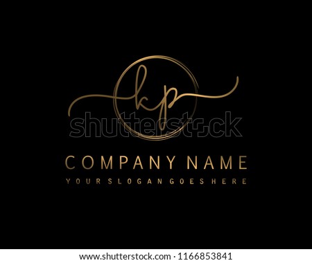 K P Initial handwriting logo vector Stock fotó © 