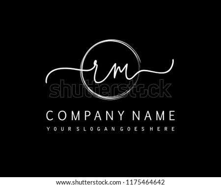 R M Initial handwriting logo vector Stock fotó © 