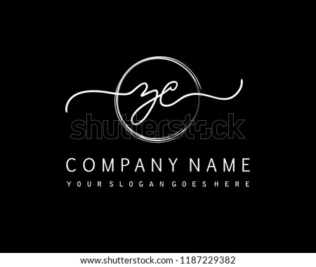 Z C Initial handwriting logo vector Stok fotoğraf © 