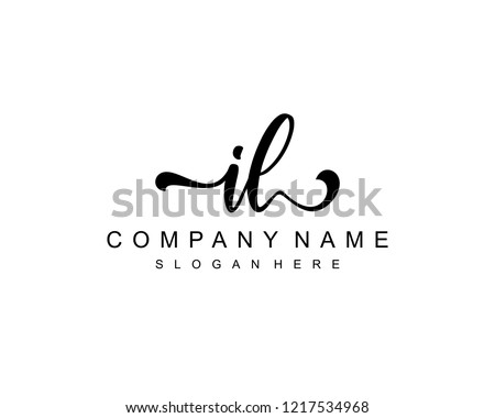 Initial IL handwriting logo vector