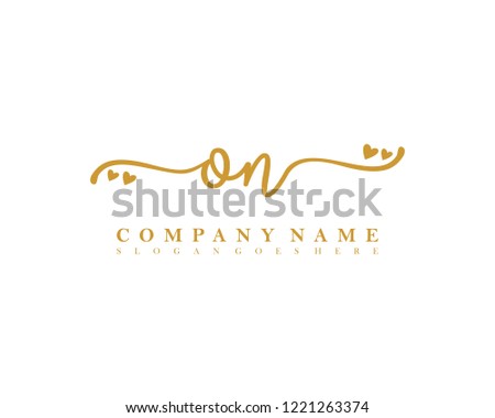 ON Initial handwriting logo vector