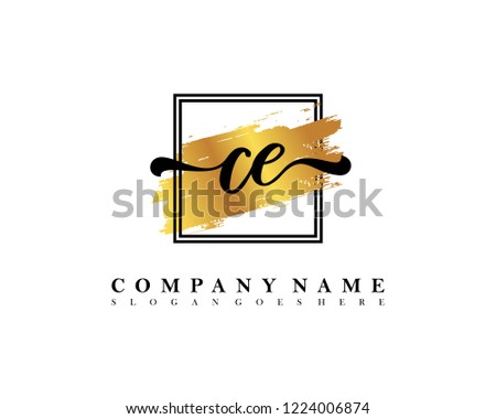 CE Initial handwriting logo concept Stock fotó © 