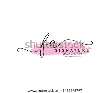 Initial FA beauty monogram and elegant logo design, handwriting logo of initial signature, wedding, fashion, floral and botanical with creative template.