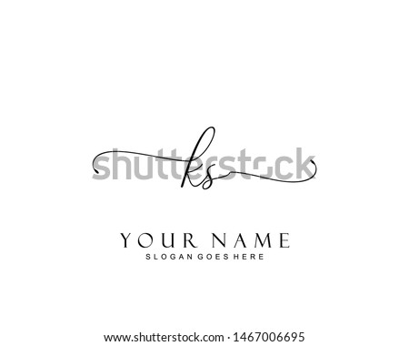 Initial KS beauty monogram and elegant logo design, handwriting logo of initial signature, wedding, fashion, floral and botanical with creative template. Stock fotó © 
