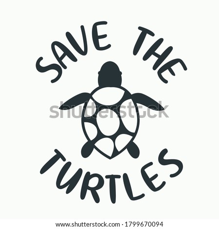 Save the turtles. Vsco girls. Design for cards, brochures, poster and other promotional materials.