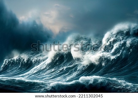 Similar – Image, Stock Photo Stormy Sea Waves on a Cold Autumn Morning Closeup