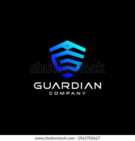 Modern Guardian logo design vector template for Home security system