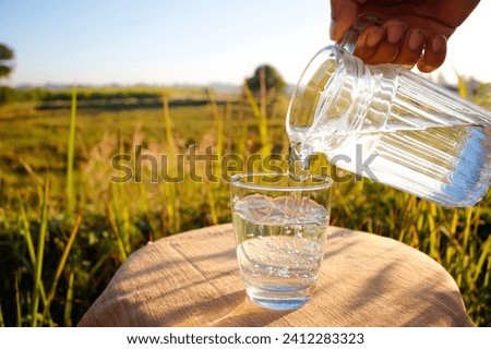 Similar – Image, Stock Photo Water time Drinking