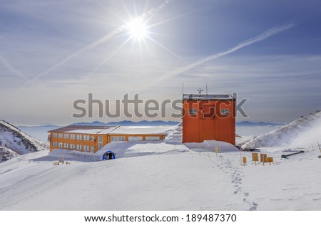 View of Hotel Senjojiki on the top of Japan Central Alps