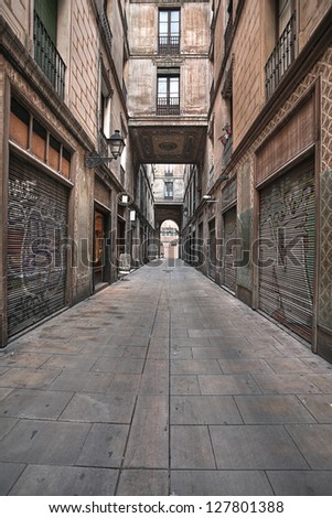 Pasage de la Paz. Barcelona, Spain. Imagine de stoc © 