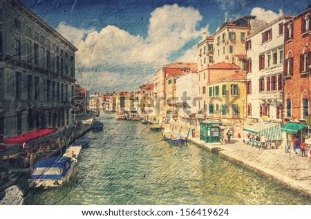 architecture of Venice. Italy. Picture in retro artistic style.