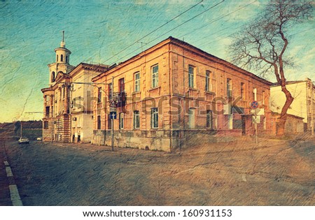 architecture of Sevastopol. Crimea. Picture in artistic retro style.