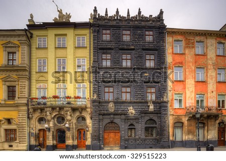 Similar – Foto Bild Hausfassade mit nach außen geöffneten Fenstern