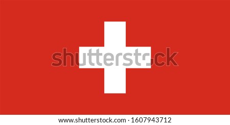 the national flag of switzerland. proportion 1:2