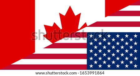 canada and usa flag. vector background