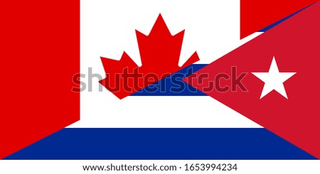 canada and cuba flag. vector background