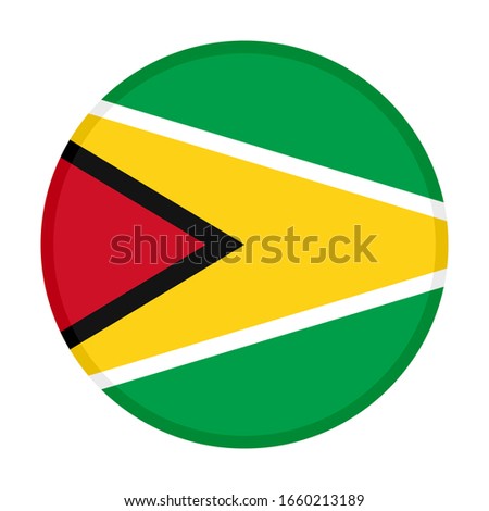 round icon with guyana flag. vector illustration isolated on white background